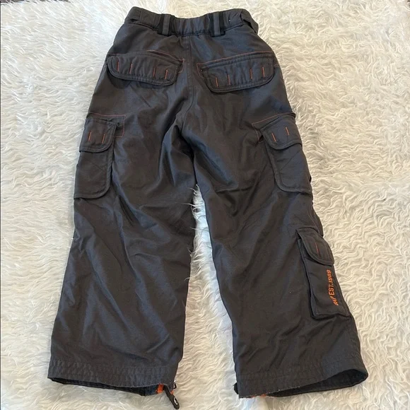 Gap Kids Snow/Ski Pants Boys/Girls Gray/Orange Adjustable Waist Many Pockets 6/7 - Picture 8 of 11